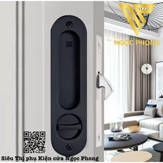 Bộ khoá cửa lùa gỗ màu đen