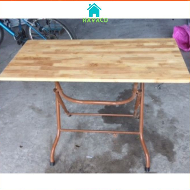 Bàn gấp gọn gỗ cao su chân gấp gọn chân cao 72 cm đủ kích cỡ