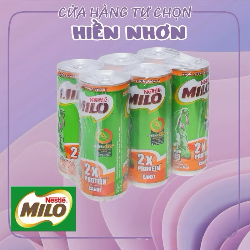 Lốc 6 Lon] Sữa lúa mạch Milo Active Go lon 240ml