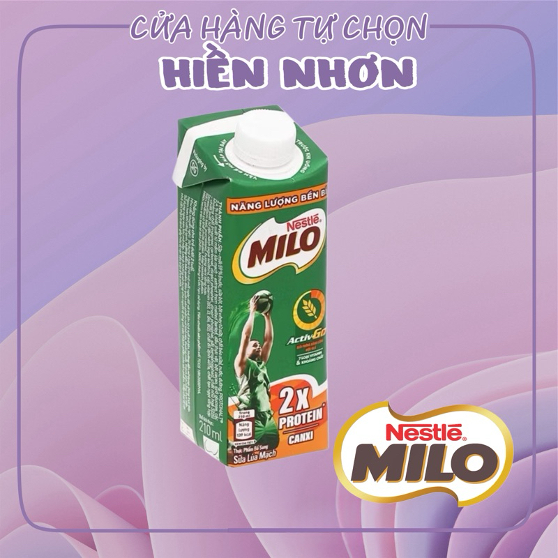 [Hộp lẻ] Sữa lúa mạch Milo nắp vặn hộp 210ml