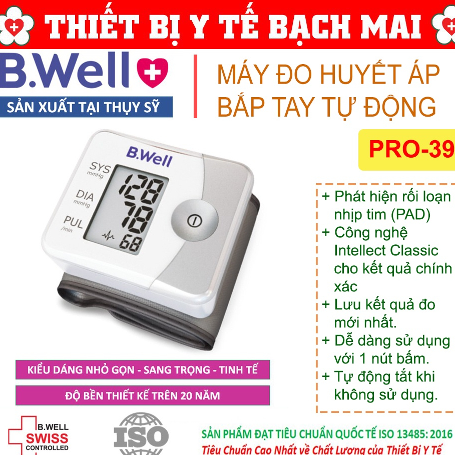 Bảo Hành Đổi Mới 5 Năm | Máy Đo Huyết Áp cổ   Tay Tự Động BWell PRO-39