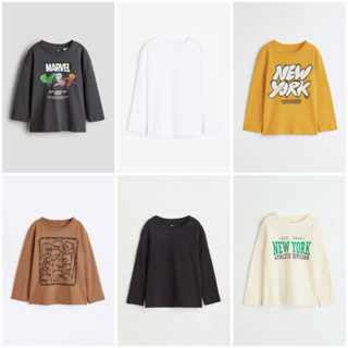 Áo thun cotton dài tay thu đông bé trai lớn kids HM Auth chính hãng