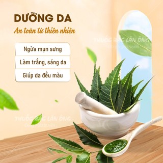 Bột lá neem Ẩn Độ 1kg, bột lá vông nem, nguyên chất, thơm mịn, dùng đắp mặt dưỡng da - Lãn Ông