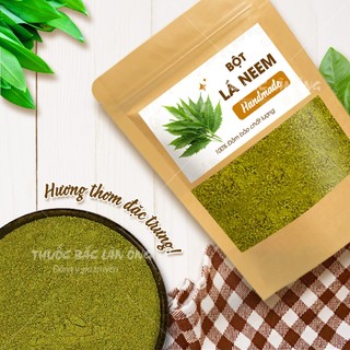 Bột lá neem Ẩn Độ 1kg, bột lá vông nem, nguyên chất, thơm mịn, dùng đắp mặt dưỡng da - Lãn Ông