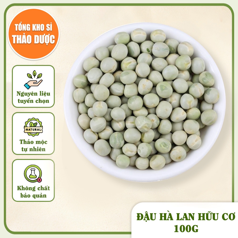 Đậu hà lan hữu cơ 100g (Hạt dinh dưỡng, dùng làm sữa hạt chế biến món ăn)