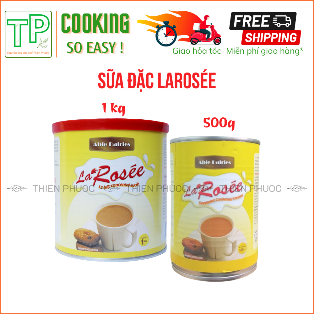 Sữa đặc La Rose 500g 1kg nắp liền - pha trà sữa thơm ngon