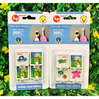 Móc vuông tulip hpg42 hofaco - móc dán trang trí nhựa hồng phát