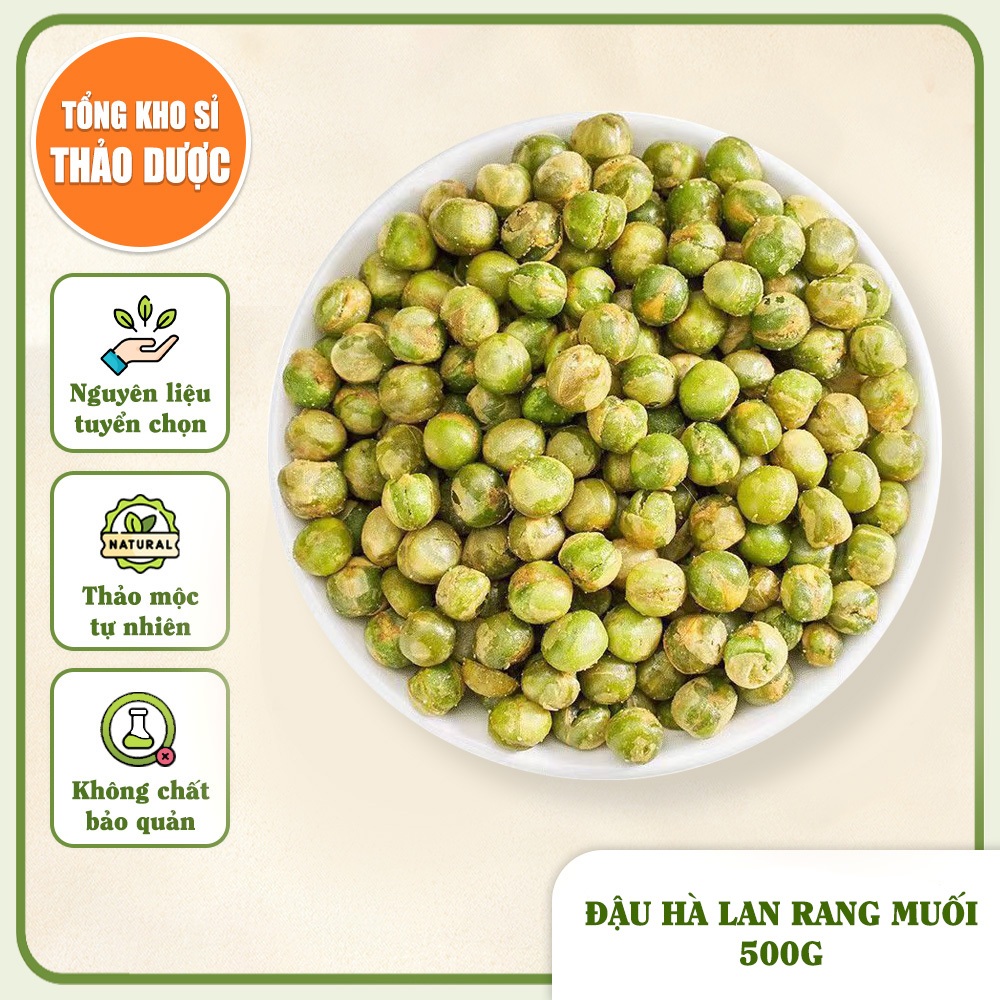 Đậu Hà Lan Rang Muối 500g (Đồ ăn vặt thơm, ngon, giòn rụm)