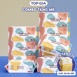  5 bịch khăn ướt cao cấp Topgia 100 tờ không parabens dành cho em bé