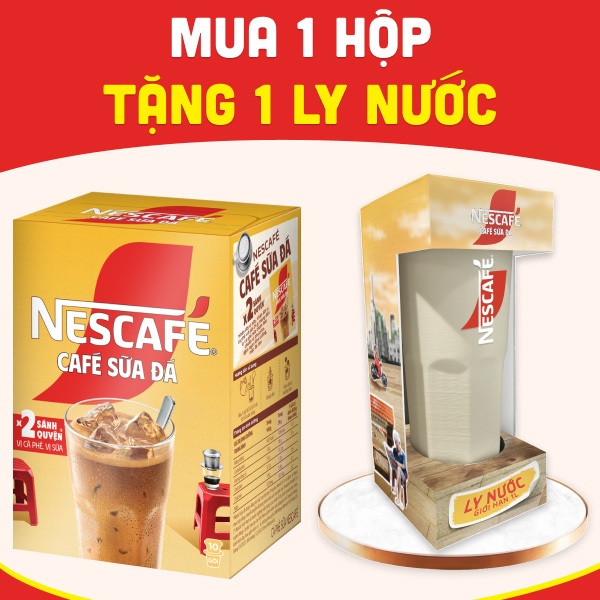 Cafe Cà phê sữa đá NesCafe hộp 240g tặng ly nhựa Inochi 1L