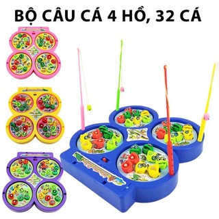 Bộ đồ chơi câu cá 4 hồ đồ chơi câu cá bộ câu cá kèm pin đồ chơi trẻ em đồ chơi phát nhạc
