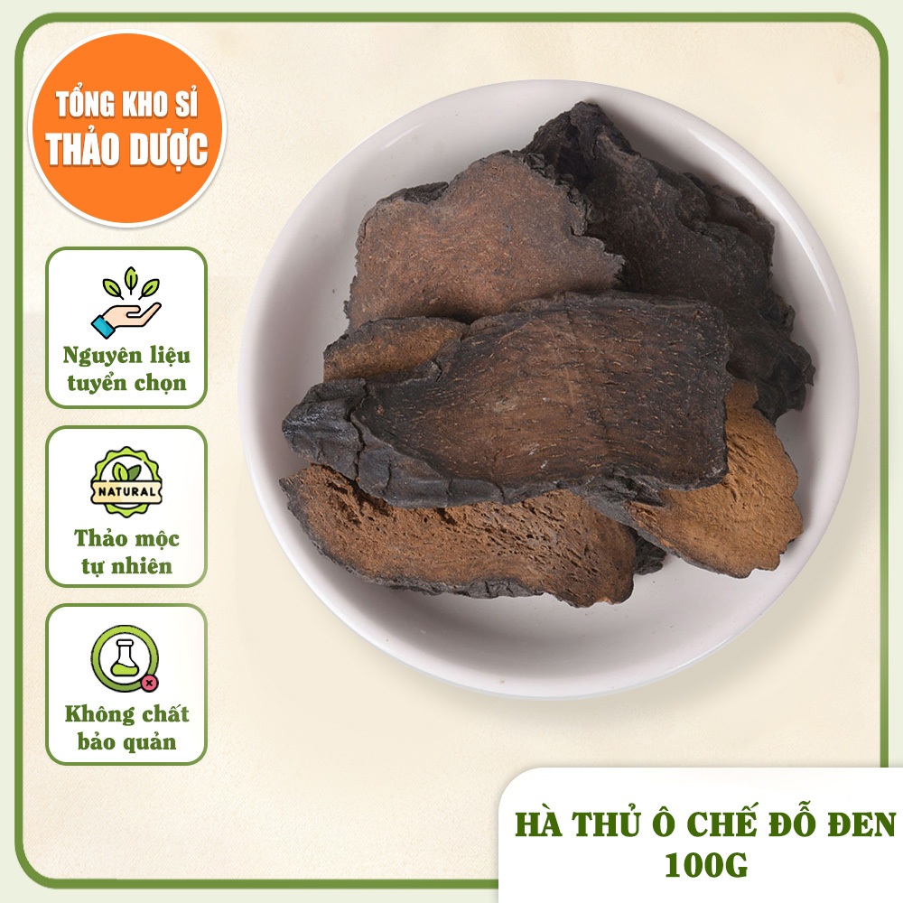 Hà thủ ô chế đỗ đen 100g (Hà thủ ô rừng, giúp tóc bóng mượt)