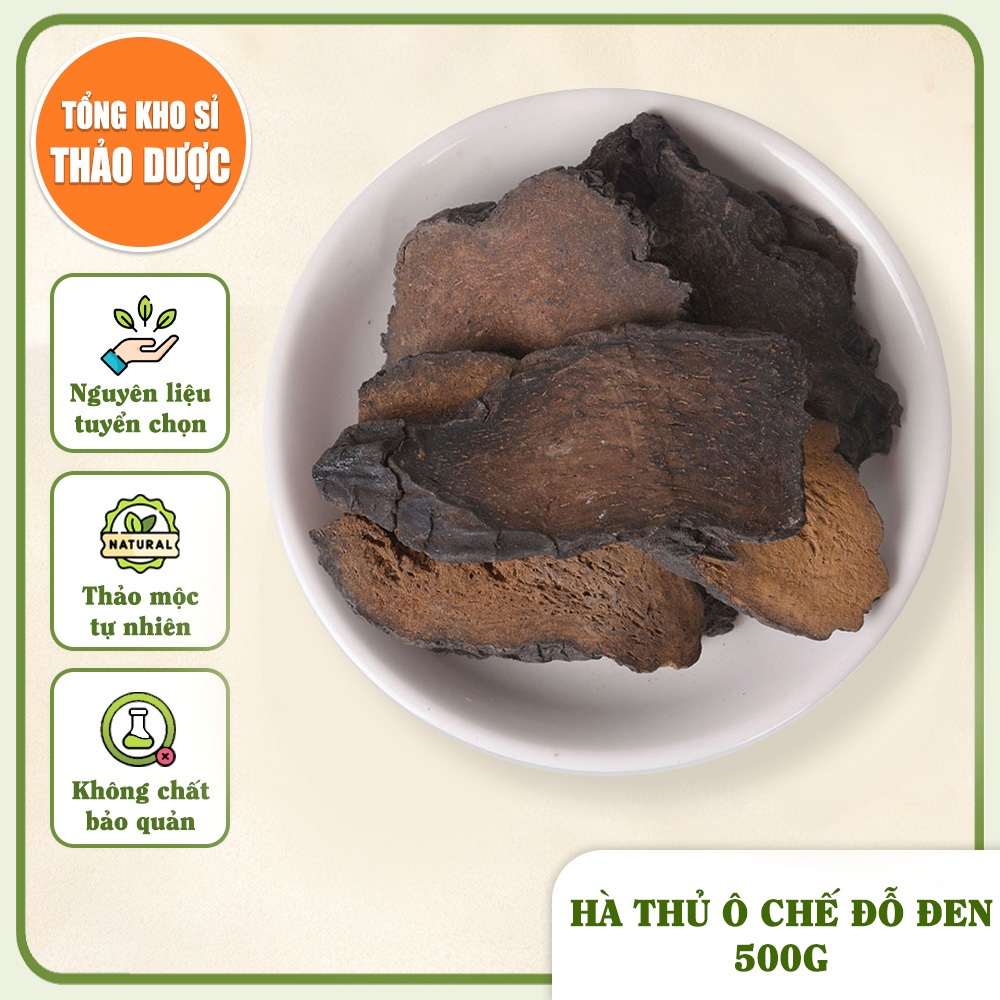 Hà thủ ô chế đỗ đen 500g (Hà thủ ô rừng, giúp tóc bóng mượt)