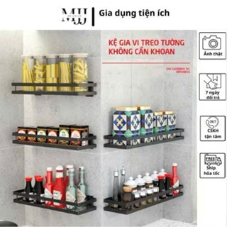  Kệ treo tường đựng gia vị dụng cụ bếp kệ nhà tắm dán tường để đồ đa năng bằng sắt không cần khoan đục. 