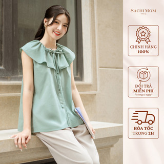 Đầm Bầu SACHIMOM - Áo Bầu Cổ Bèo Cách Điệu NINA TOP