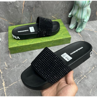 Dép DG nam đính đá phale, phiên bản cao cấp, đế cao su đúc, phong cách boy phố