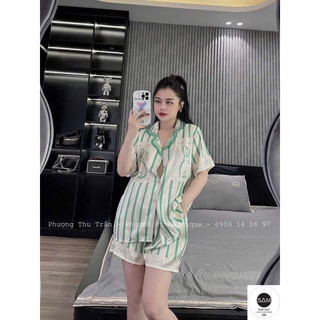 (Size 45kg-60kg)_ Đồ bộ lụa ngắn mặc nhà.