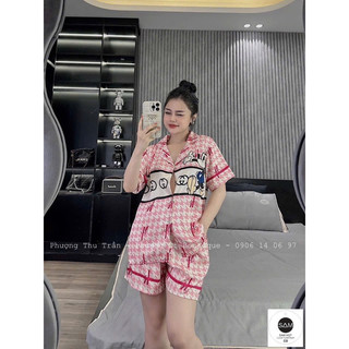 (Size 45kg-60kg)_ Đồ bộ lụa ngắn mặc nhà.