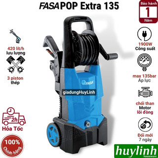 Máy xịt rửa xe fasa pop extra 135 - công suất 1900w - áp lực 135 bar - hàng chính hãng