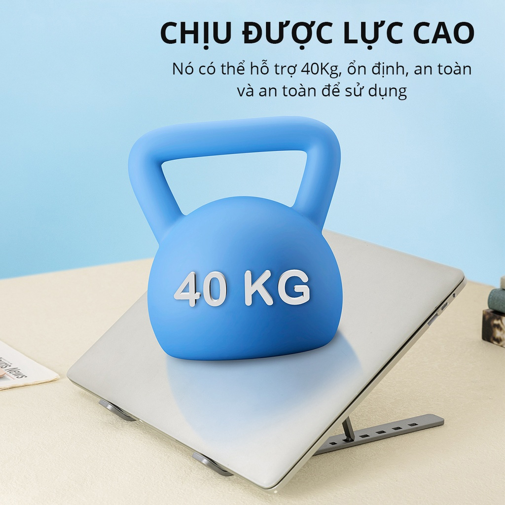 Giá đỡ Laptop, Macbook, Ipad bằng kim loại điều chỉnh được độ cao, quạt và đế tản nhiệt kê laptop HASAGI | BigBuy360 - bigbuy360.vn