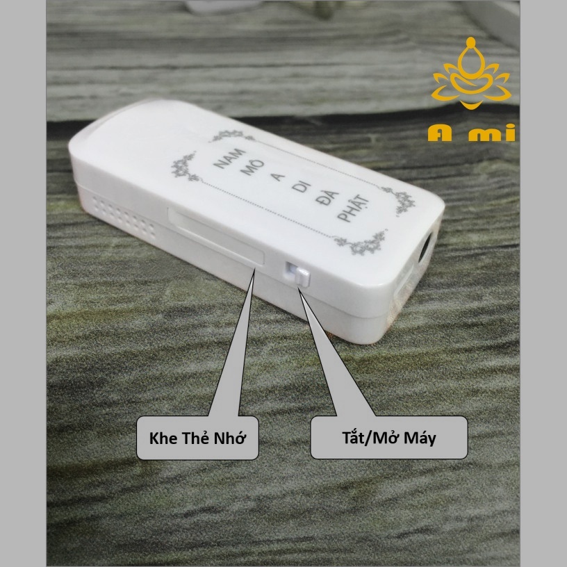 Đài Niệm Phật Tí Hon - Máy Niệm Phật Mini đeo cổ có sẵn 12 bài Niệm Phật Tiếng Việt có khe cắm thẻ nhớ.