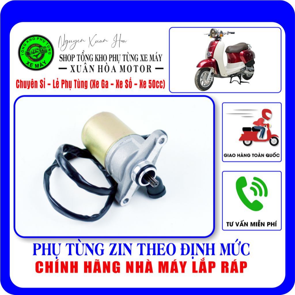 Củ đề/ Mô tơ đề/ Mô tơ khởi động xe ga 50cc/ Crea 50cc (Hàng chính hãng nhà máy động cơ nhập khẩu)