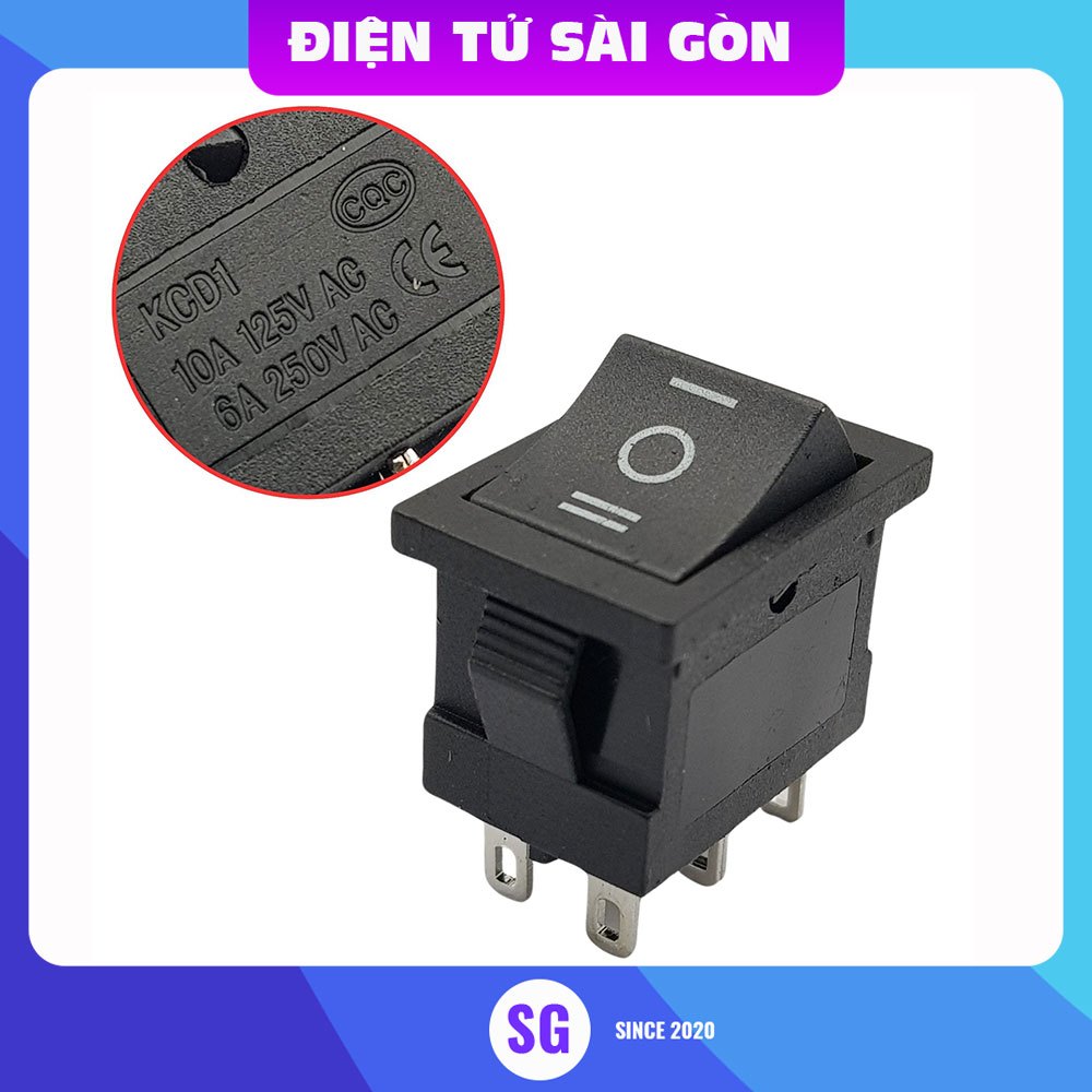 Công tắc 6 chân 3 trạng thái KCD1-203