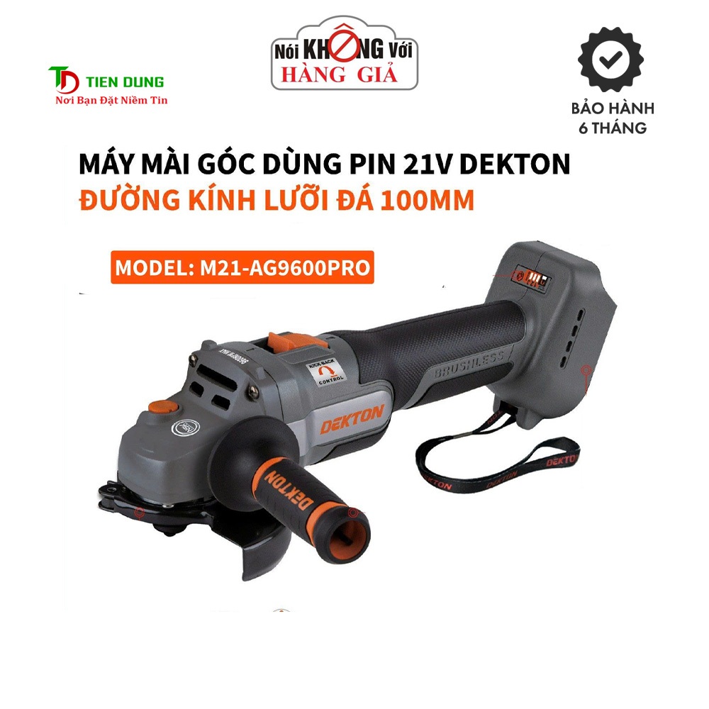 Thân Máy Mài Pin DEKTON M21- AG9600PRO/ Trang Bị Tính Năng [Drop-KickBack-RapidStop/Control] Chân Ph