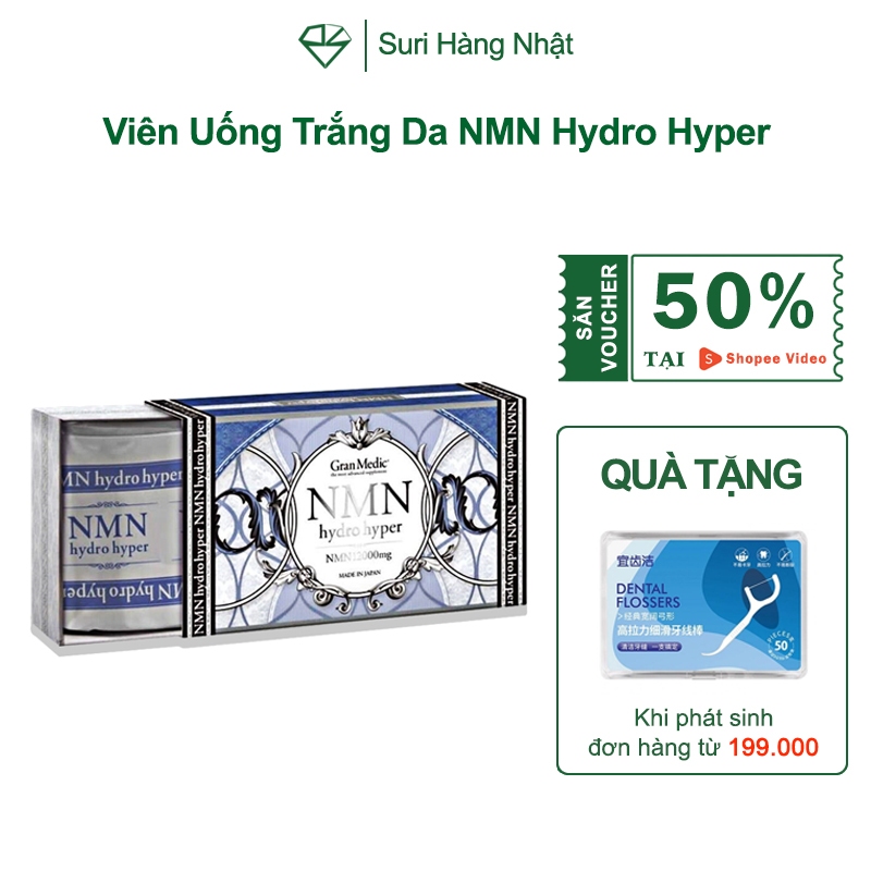 Viên uống NMN 12000 Hydro Hyper hỗ trợ làm đẹp da, Trẻ hóa da và tăng cường sức đề kháng - 80 viên /