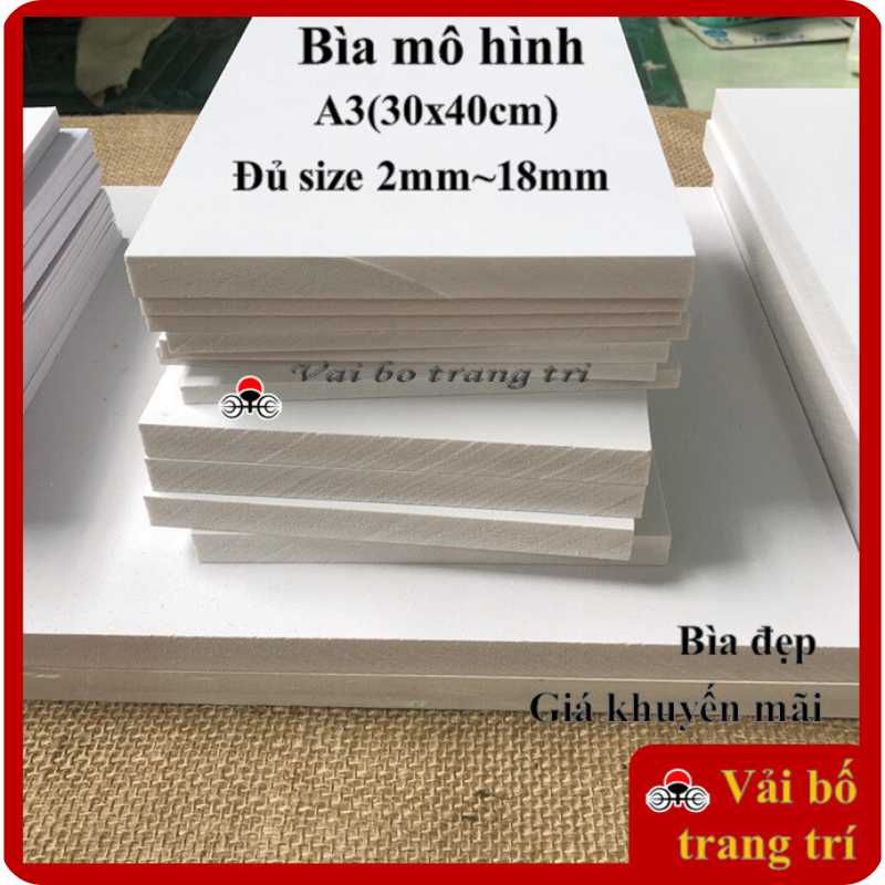 Bìa Fomex A3 (30x40cm) – Bìa Mô Hình Cứng Dẻo Nhẹ Làm Handmade, Decor, 𝐅𝐨𝐦𝐞𝐱