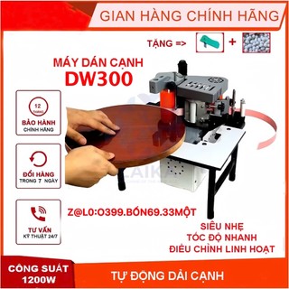  Máy dán cạnh gỗ mini DW300 cầm tay. máy dán thẳng ,dán cong ,dán vát 45 độ. tăng kèm dao gọt chỉ và keo hạt nhựa khi mua 