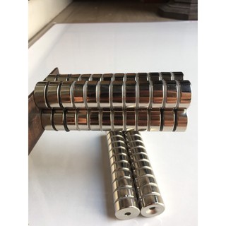 Nam Châm đất hiếm 25x10mm lỗ 6 Siêu Hút
