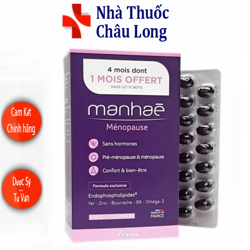 [Có Tem Phụ] Viên uống cân bằng nội tiết Manhae Menopause Nutrisante của Pháp, hộp 30 viên