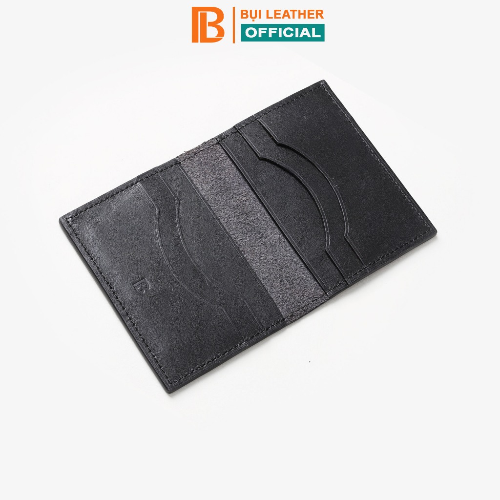 Card holder nam gập đôi da bò nappa V156 Bụi leather
