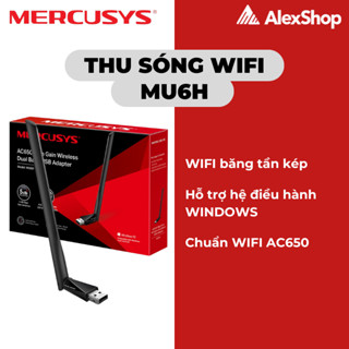 USB Thu Wifi Mercusys MU6H /  MW300UM Mini Băng Tần Kép 650M/300M, Có Anten Ngoài, Nhỏ Gọn, Dễ Cài Đặt.