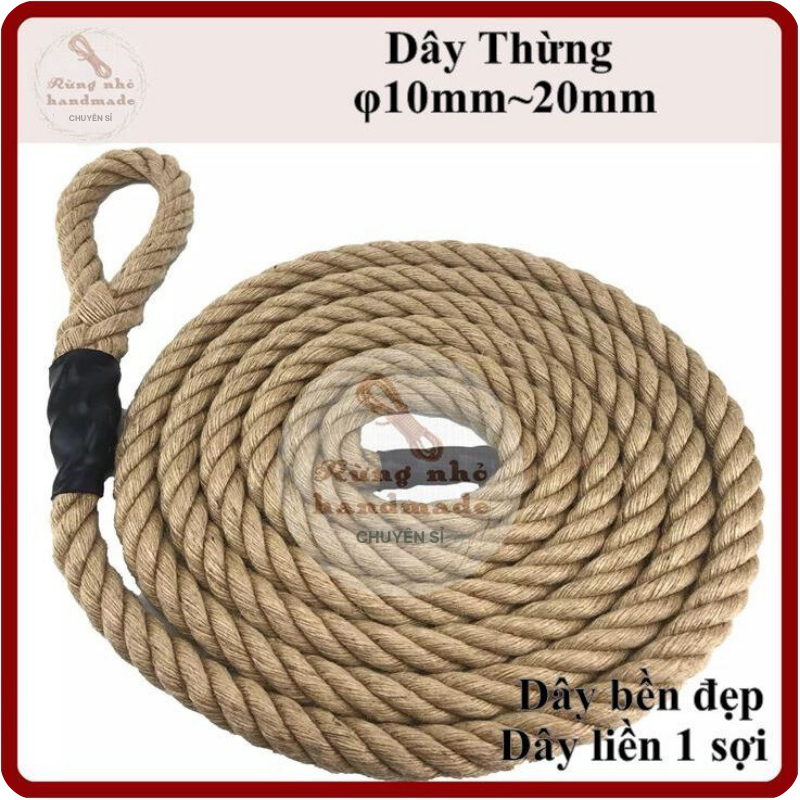 Dây Thừng Đay, 10mm, 12mm, 14mm, 16mm, 18mm, 20mm – Dây Thừng Trang Trí, Xích Đu, Kéo Co, 𝗦𝗶̉ 𝗛𝗖𝗠