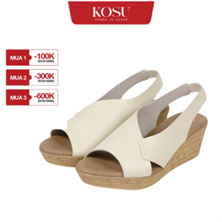 Giày sandal nữ đế xuồng KOSU K-22060 siêu nhẹ chống nước cao 6cm, xăng đan cao gót êm chân Nhật Bản
