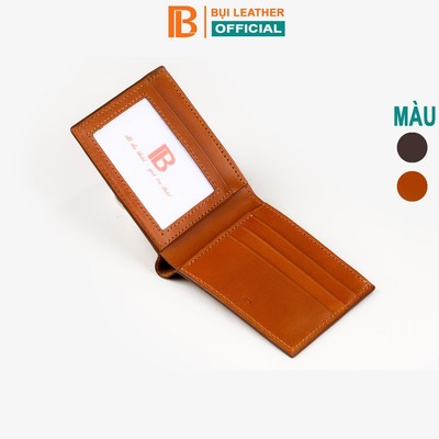 Ví nam da bò pullup dáng ngang ngăn thẻ chứa ảnh V133 Bụi leather