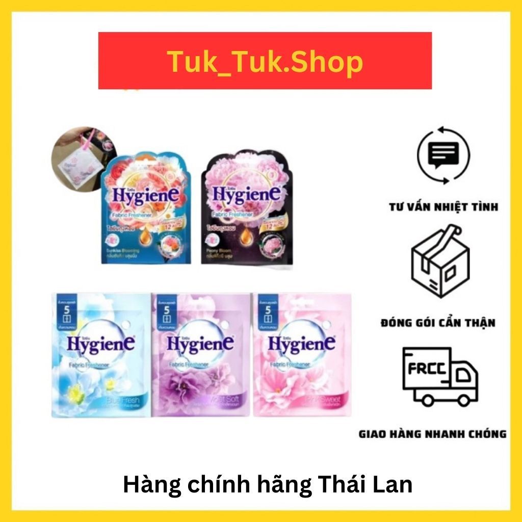 Túi thơm Hygiene Thái Lan hương nước hoa - Túi có dây treo làm thơm xe hơi. phòng, tủ quần áo, giày.
