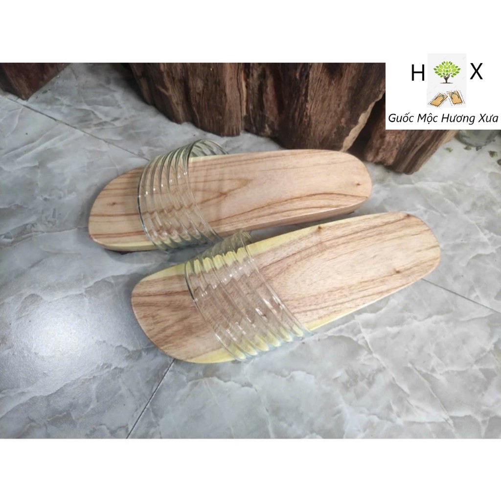 Guốc gỗ Guốc mộc Nam Nữ ( Có đóng thêm đế cao su )