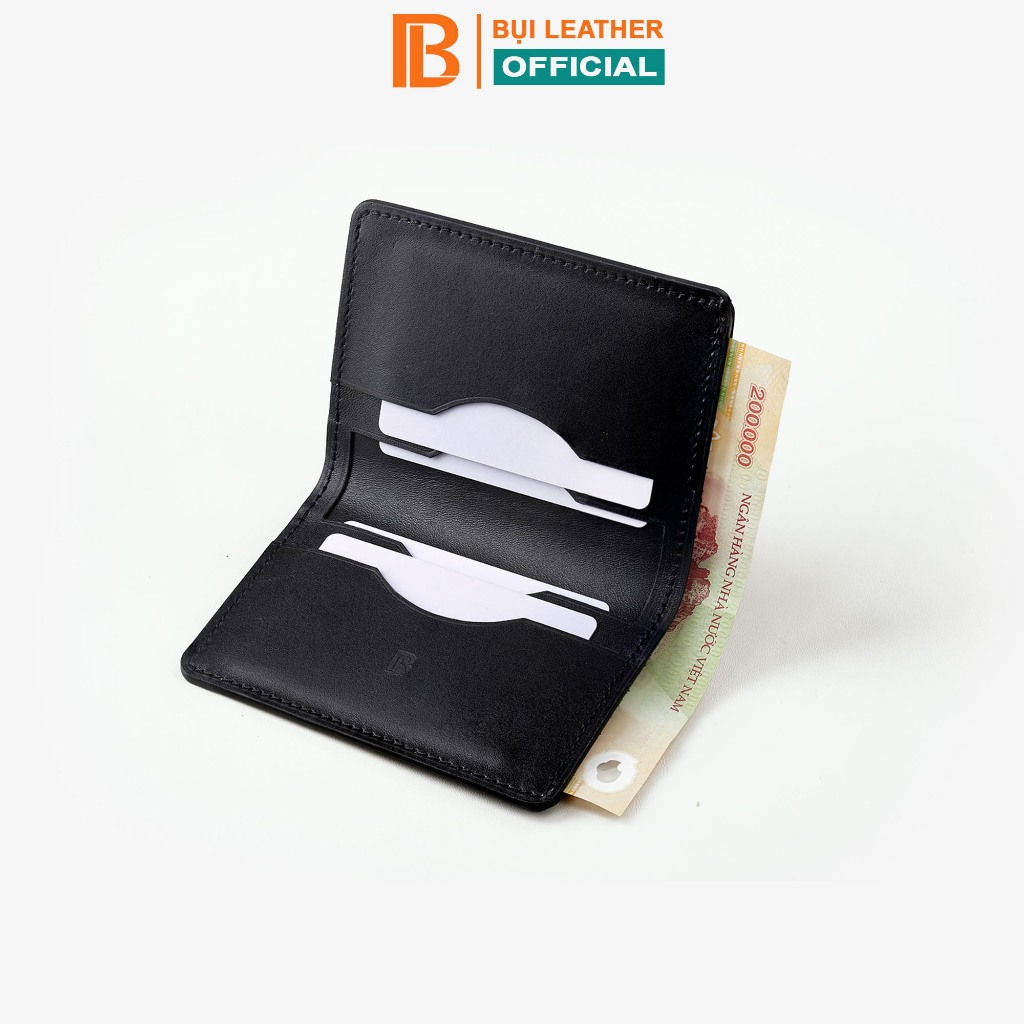 Ví nam mini da bò nappa dáng đứng nhỏ gọn V157 Bụi leather