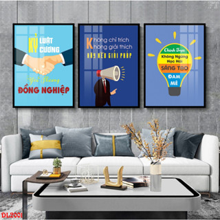  Tranh Laminate Tráng Gương - Tranh Slogan Treo Tường Trang Trí Văn Phòng Phòng Làm Việc Tạo Động Lực Bộ 3 Tấm 