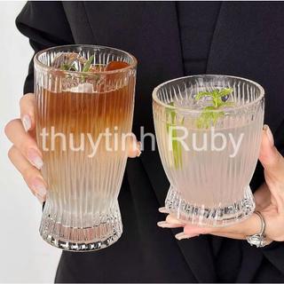  Bộ 6 Ly thủy tinh uống nước ly cốc uống sinh tố cafe ly cối uống bia highball tumbler 