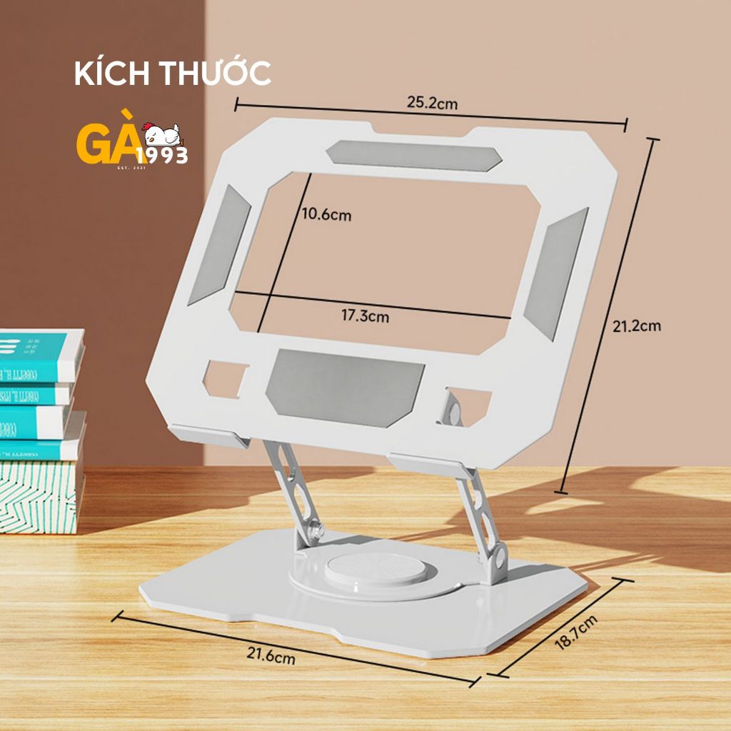 Giá đỡ Laptop Xoay 360 độ L08 bản full size - Tuỳ chỉnh độ cao - Dành cho Laptop - Macbook - Ipad | BigBuy360 - bigbuy360.vn