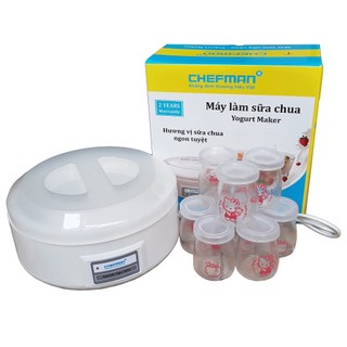 Máy làm sữa chua 8 cốc thủy tinh chefman cm-302 cao cấp chính hãng-home decor