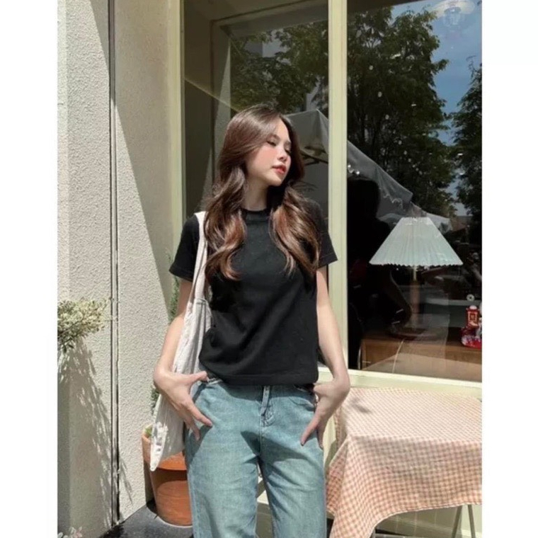 Áo thun baby tee trơn cộc tay,áo phông nữ tay zap lăng cổ tròn dáng ôm BABY TEE cotton khô hàng đẹp A6 SUTANO | BigBuy360 - bigbuy360.vn