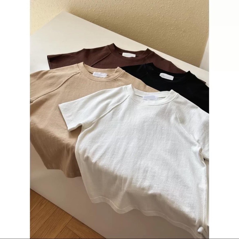 Áo thun baby tee trơn cộc tay,áo phông nữ tay zap lăng cổ tròn dáng ôm BABY TEE cotton khô hàng đẹp A6 SUTANO | BigBuy360 - bigbuy360.vn