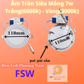 [FSW] Bóng đèn led âm trần downlight 6W/7w  Tròn - Vuông ( Trắng - Vàng ) Bảo Hành 2 Năm