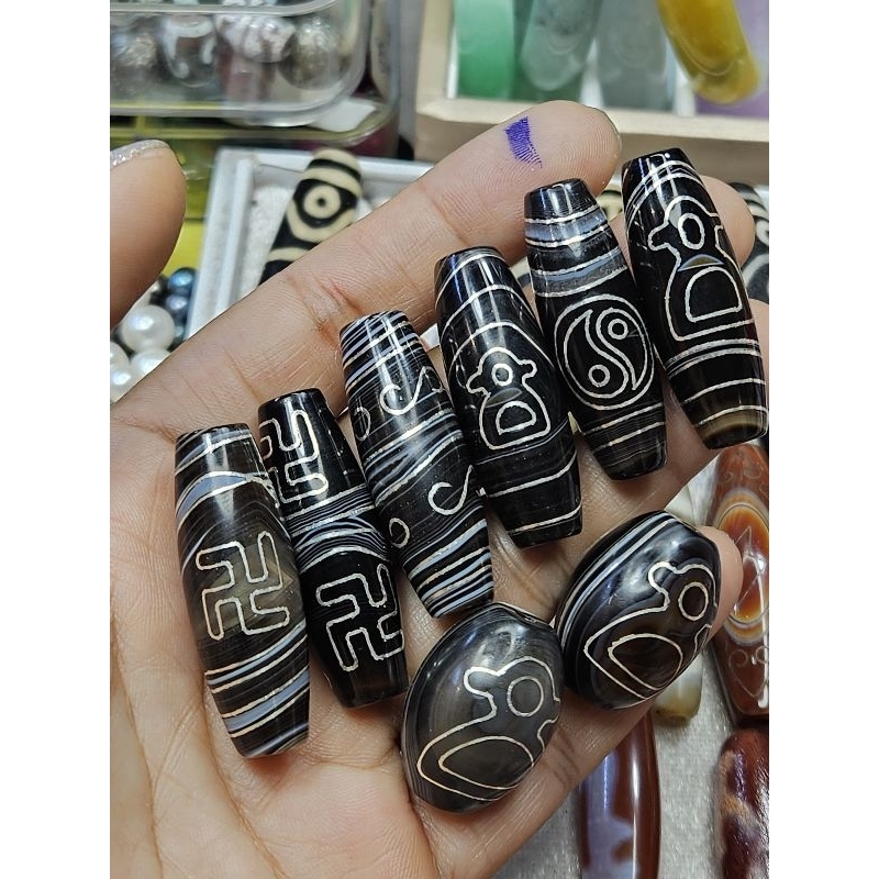 dzi khảm bạc