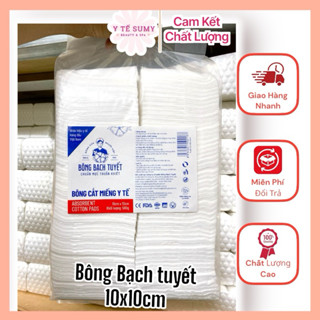 Bông Bạch Tuyết - Bông Y Tế Cắt Miếng 1kg (10x10 cm hoặc 7x7 cm )- Bông Cắt Miếng Vệ Sinh Cho Bé 1kg - Bông gòn cắt miếg